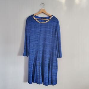 JM Studio John Meyer Blue Tent Style Striped Dress 16